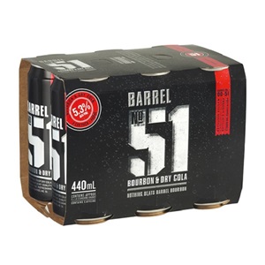 Picture of Barrel 51 5% Bourbon n Cola 6pk cans 440ml