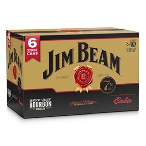 Picture of Jim Beam Gold Bourbon & Cola 7% 6pk Cans 330ml