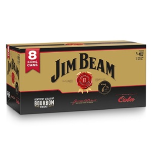 Picture of Jim Beam Gold Bourbon & Cola 7% 8pk Cans 330ml
