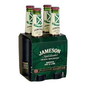 Picture of Jameson Whiskey & Dry Lime 4pk Bottles 330ml