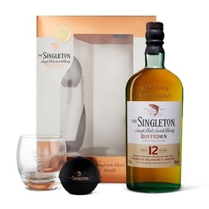 Picture of SIngleton of Dufftown 12YO Scotch Whisky 700ml + Glass n IceBall