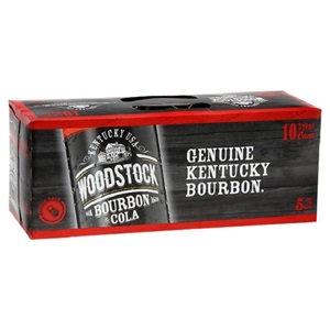 Picture of Woodstock 5% Bourbon n Cola 10pk Cans 330ml