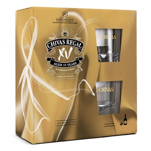 Picture of Chivas Regal XV Scotch Whisky 700ml+ 2 Glasses Gift Pack