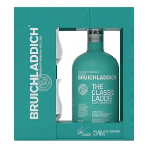 Picture of Bruichladdich Classic Scottish Barley 700ml + 2 Glasses GiftPk