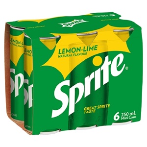 Picture of Sprite 6pk Cans 250ml