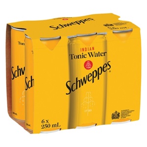 Picture of Schweppes Tonic 6pk Cans 250ml