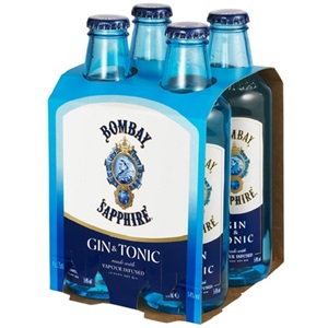 Picture of Bombay Sapphire Gin & Tonic 4pk Bottles 275ml