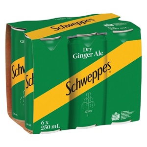 Picture of Schweppes Dry Gingerale 6pk Cans 250ml