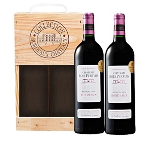 Picture of Chateau Pasquet Bois Pertuis Bordeaux Recolte 2016 2x750ml Wooden Gift Box