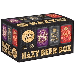 Picture of Good George Hazy Beer Box 6pk Cans 330ml