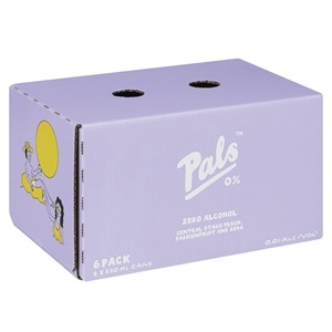 Picture of Pals Zero Alcohol Peach, Passionfruit & Soda 6pk Cans 330ml