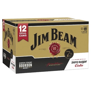 Picture of Jim Beam Gold Zero 7% 12pk Cans 250ml