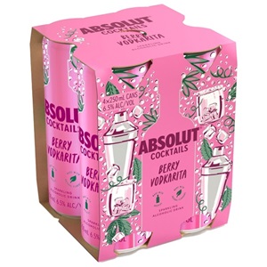 Picture of Absolut Berri Vodkatini 4pk Cans 250ml