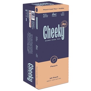 Picture of Cheeky 6.5% Peach Iced Tea 10pk Cans 330ml