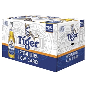Picture of Tiger Crystal Ultra Low Carb 24pack Bottles 330ml