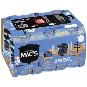 Picture of Mac's Slim Hazy Low Carb IPA 6pack Cans 330ml