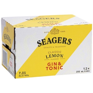 Picture of Seagers 7% Gin & Tonic 12pk Cans 250ml