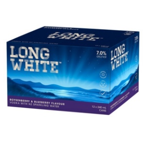 Picture of Long White 7% Boysenberry & Blueberry 12pk Cans 240ml