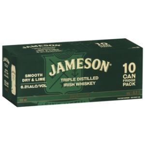 Picture of Jameson 6.3% DryLime 10pk Cans 375ml