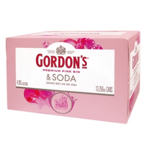 Picture of Gordons Pink Gin & Soda 12pk Cans 250ml